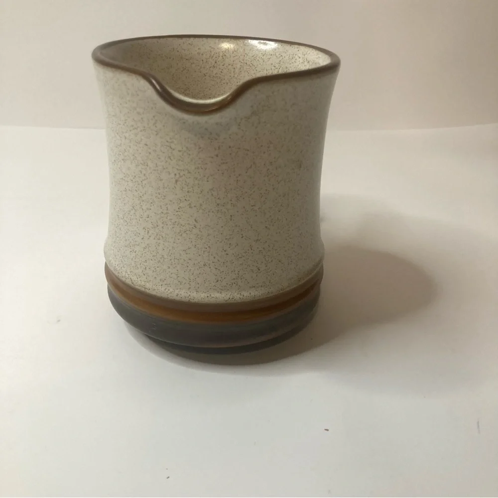 Rare Vintage 70s Denby Langley Creamer Potter’s Wheel Rust Red Oatmeal Interior